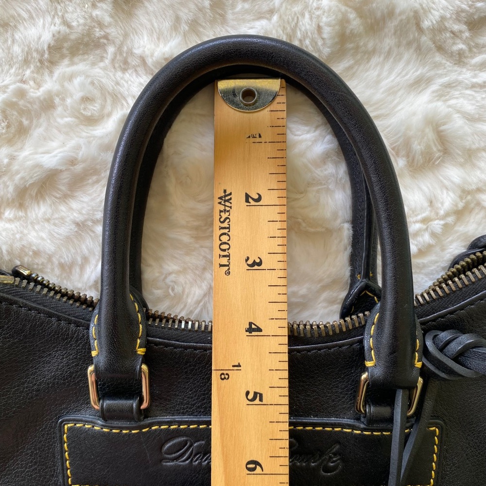 Dooney & Bourke Teardrop Satchel Black Florentine Vacchetta Leather Shoulder Bag - Picture 14 of 14
